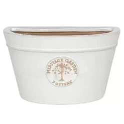 Woodlodge 26cm White Edwardian Glazed Wall Planter