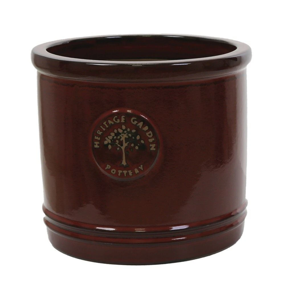 Woodlodge 30cm Glazed Red Heritage Cylinder Pot 3 Woodlodge 30cm Glazed Red Heritage Cylinder Pot