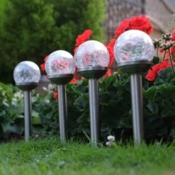 Smart Solar 35cm Crackle Globe Colour Changing Stake Lights (5 Pack) -Longacres Shop 5050642008471 3