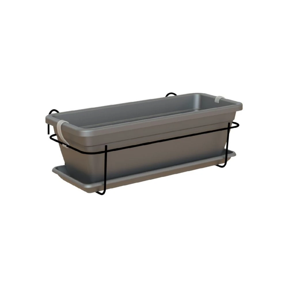 Artevasi 60cm Anthracite Venezia Plant Box Balcony Kit 3 Artevasi 60cm Anthracite Venezia Plant Box Balcony Kit