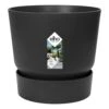 Elho 25cm Living Black Greenville Round Planter -Longacres Shop 8711904332334 df055e58 a5de 4705 bd95 7ea4a9f988ae