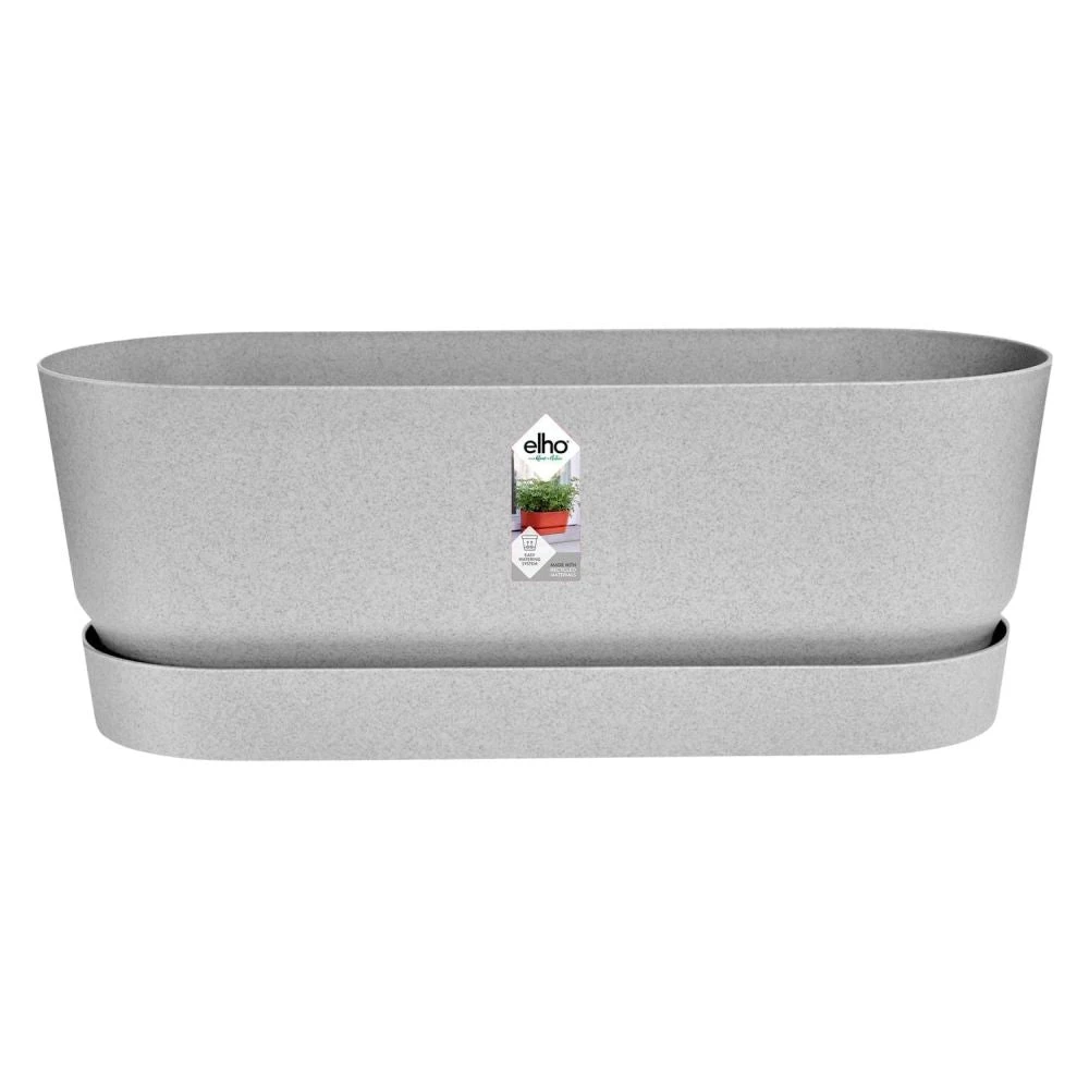 Elho 50cm Living Concrete Greenvillle Long Trough Planter 3 Elho 50cm Living Concrete Greenvillle Long Trough Planter
