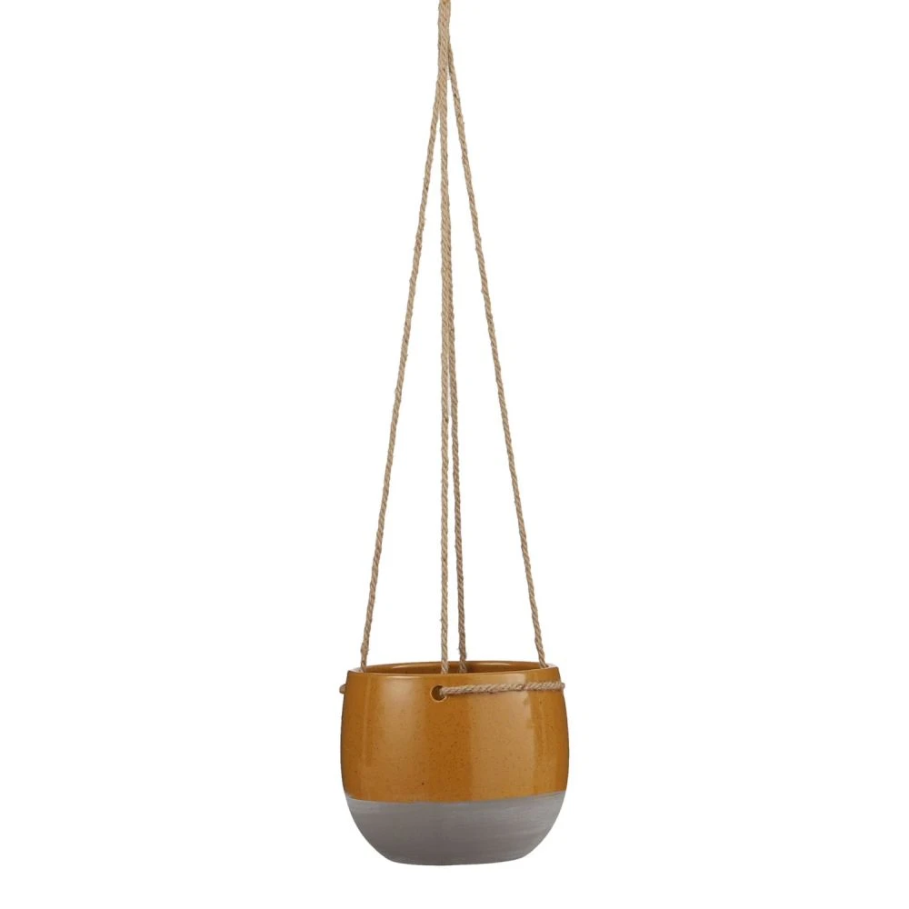 Edelman 13.5cm Ochre Resa Hanging Houseplant Pot 3 Edelman 13.5cm Ochre Resa Hanging Houseplant Pot