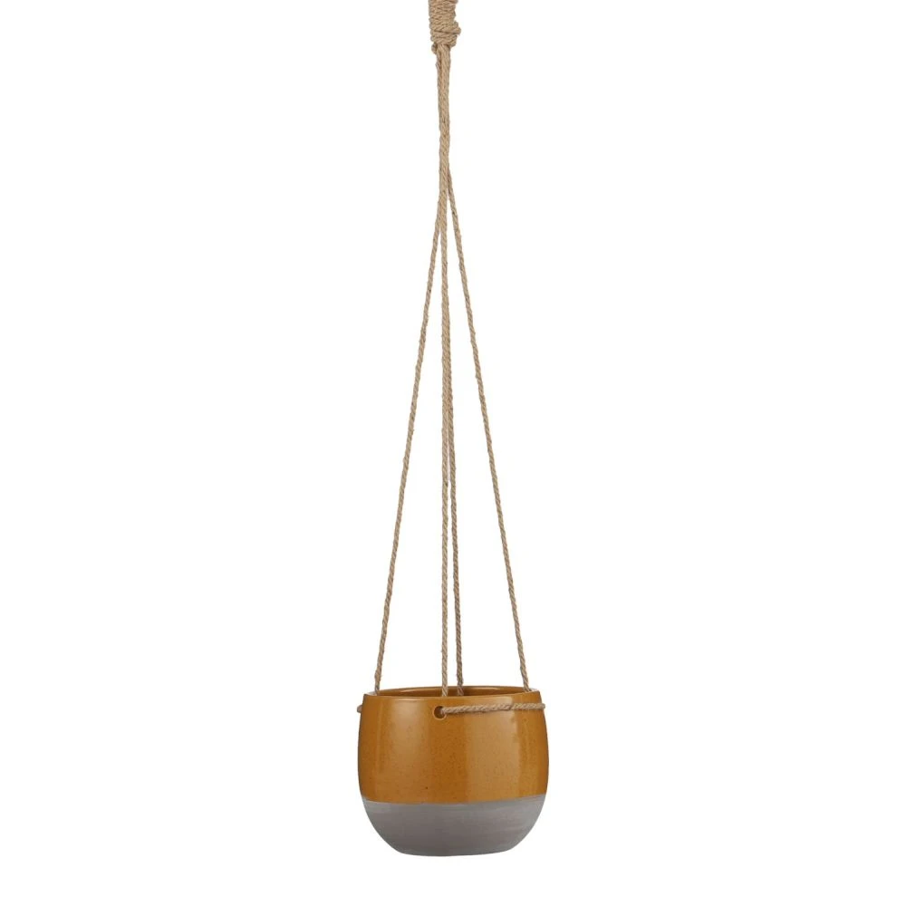 Edelman 16.5cm Ochre Resa Hanging Houseplant Pot 3 Edelman 16.5cm Ochre Resa Hanging Houseplant Pot