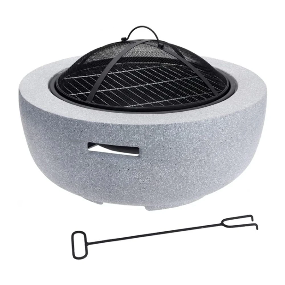 Koopman 60cm Grey Firebowl With BBQ Rack 3 Koopman 60cm Grey Firebowl With BBQ Rack