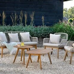 Decoris 55cm Acacia Seville Outdoor Wooden Side Table -Longacres Shop 8720093955033 3